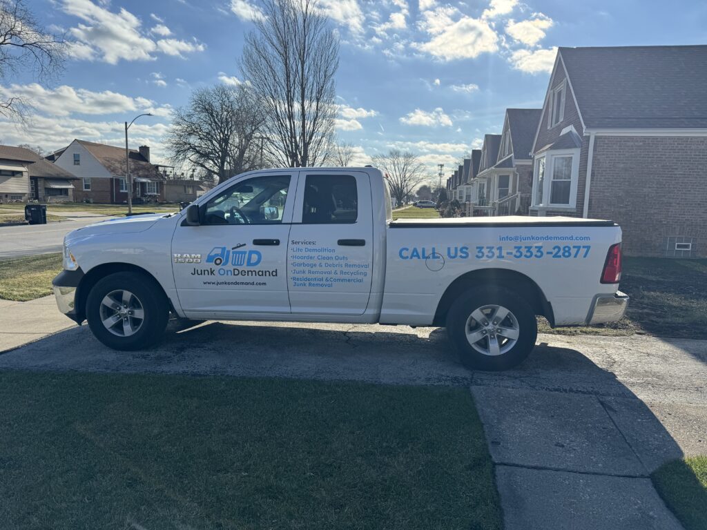 Junk OnDemand's truck is ready to go on site.